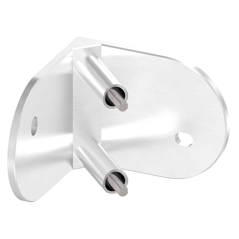 Wall mounting for railing posts 90° inside corner, AISI304