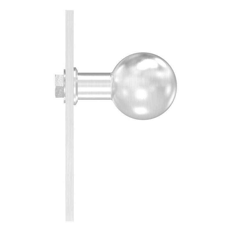 Door knob, Ø 50mm, with long backplate, AISI304