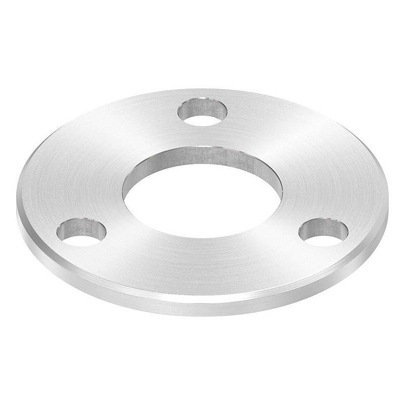 Plaque d'ancrage Ø 100x6mm, avec ponçage circulaire et chanfrein, V2A