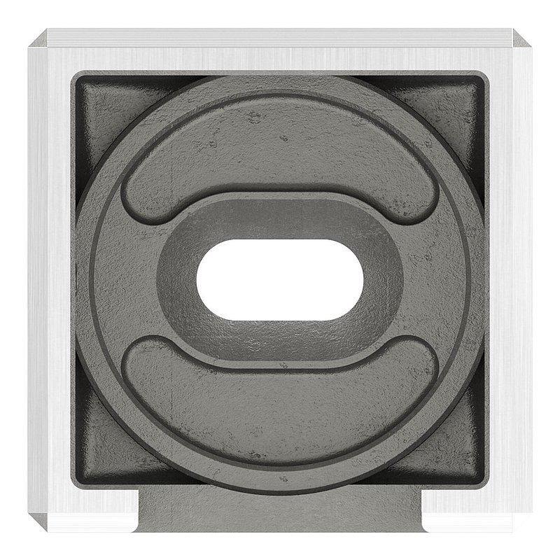 Wall mounting for 40x40mm square groove, left, AISI316