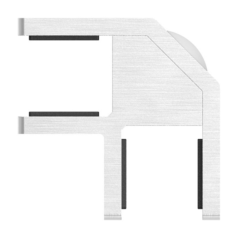 90° glass leveller for all-glass railings, for glass 16.76 - 17.52 mm