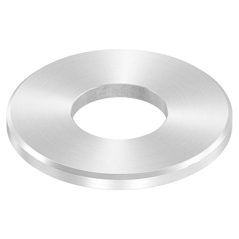 Plaque d'ancrage Ø 80x6mm, avec ponçage circulaire et chanfrein, V2A