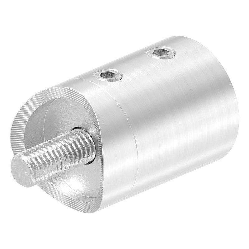 Cross bar holder for 33.7 mm tube, blind hole left 10.2 mm, AISI304