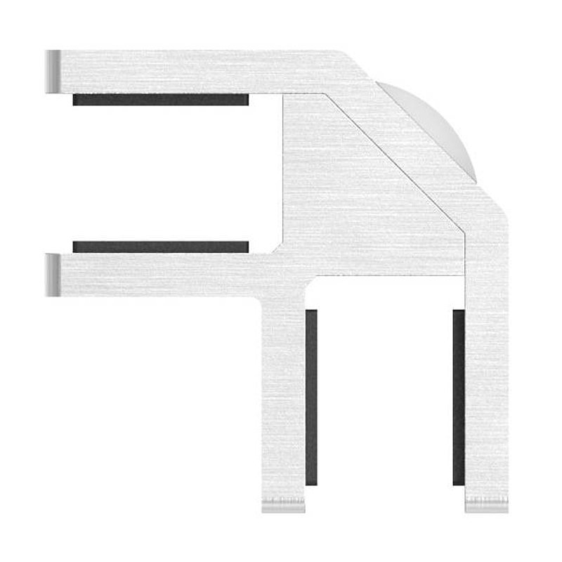 90° glass leveller for all-glass railings, for glass 12.76 - 13.52 mm