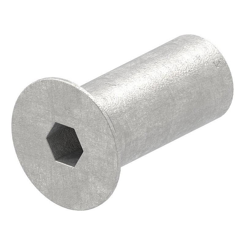 Écrou à douille à tête fraisée et 6 pans creux, M5x15, V2A