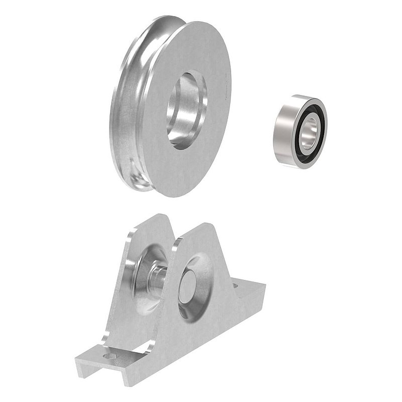 Sliding door roller with round groove