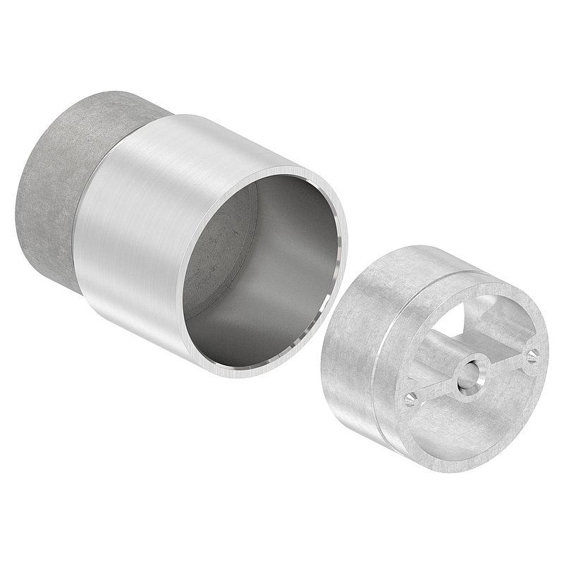 Verbinder für 42,4mm Holzhandlauf, V2A