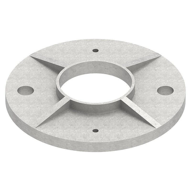 Plaque d'ancrage moulée, Ø 120x8mm, brut, V2A