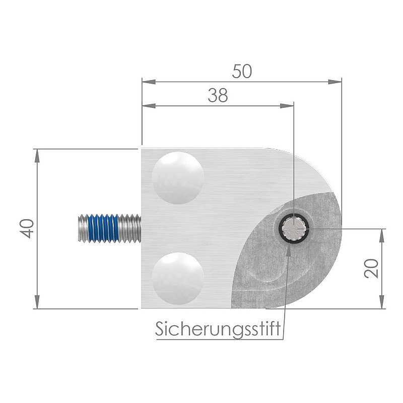 Glasklemme Mod. 30, Anschluss: 33,7mm, V2A