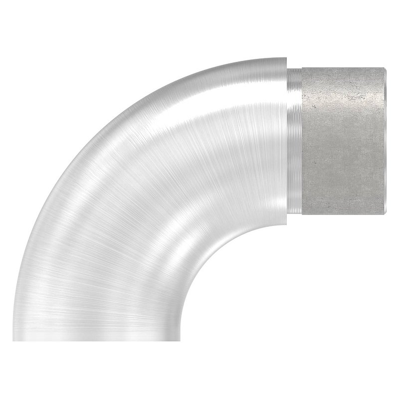 Endbogen 90° flach, für Rohr 33,7x2,0mm, V4A