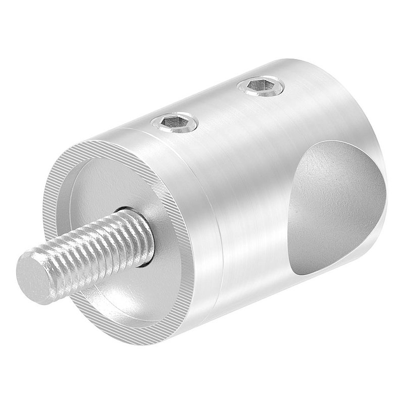 Querstabhalter für geraden Anschluss, 14,2mm Bohrung, V2A