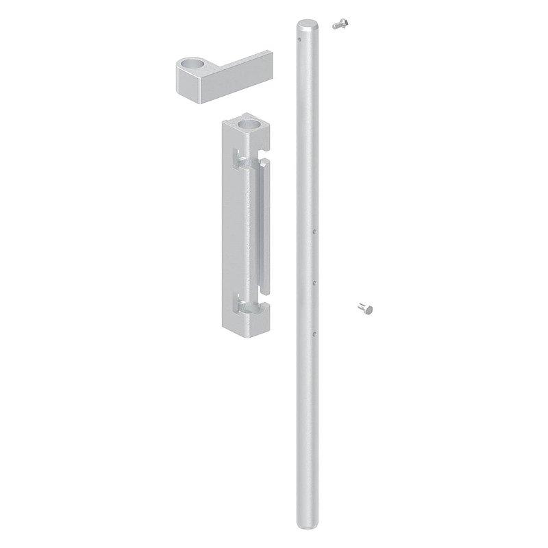 Bodenriegel mit Länge 490mm, zum Anschrauben, blank