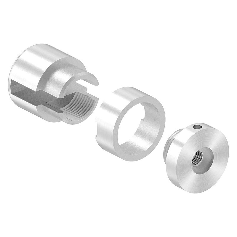 Brenk Grundhalter für Flachstäbe 20x6mm, ALU