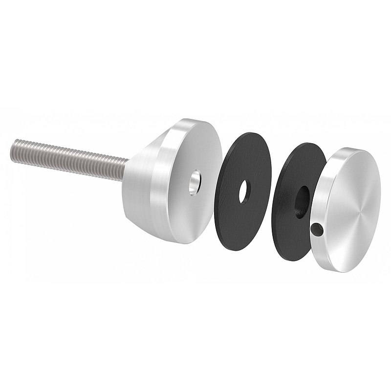 Glaspunkthalter 52mm, Anschluss: 42,4mm, V2A