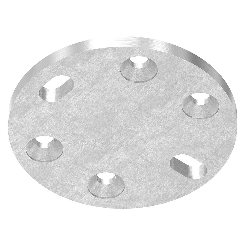 Ankerplatte, 100x8mm, für Spannringe, V2A