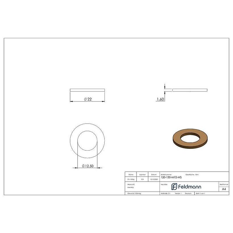 Messingscheibe von Torband 120/130-M12