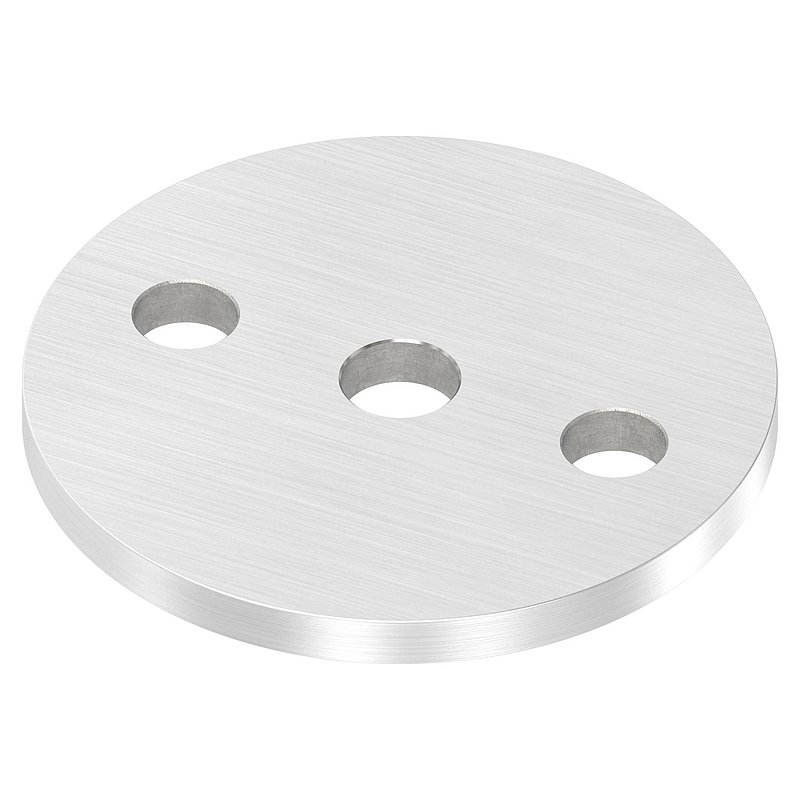 Anchor plate Ø 80x6mm, with longitudinal grinding, AISI304