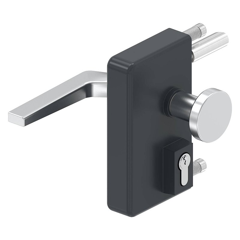 grille gate lock GTS 2 with anti-panic function for tube thickness 40-60mm, housing RAL 7016