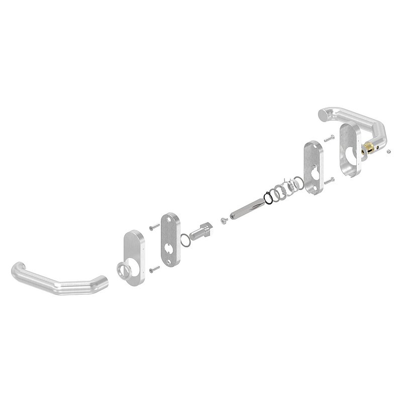 Paire de poignée de porte, une poignée fixe, gauche, V2A