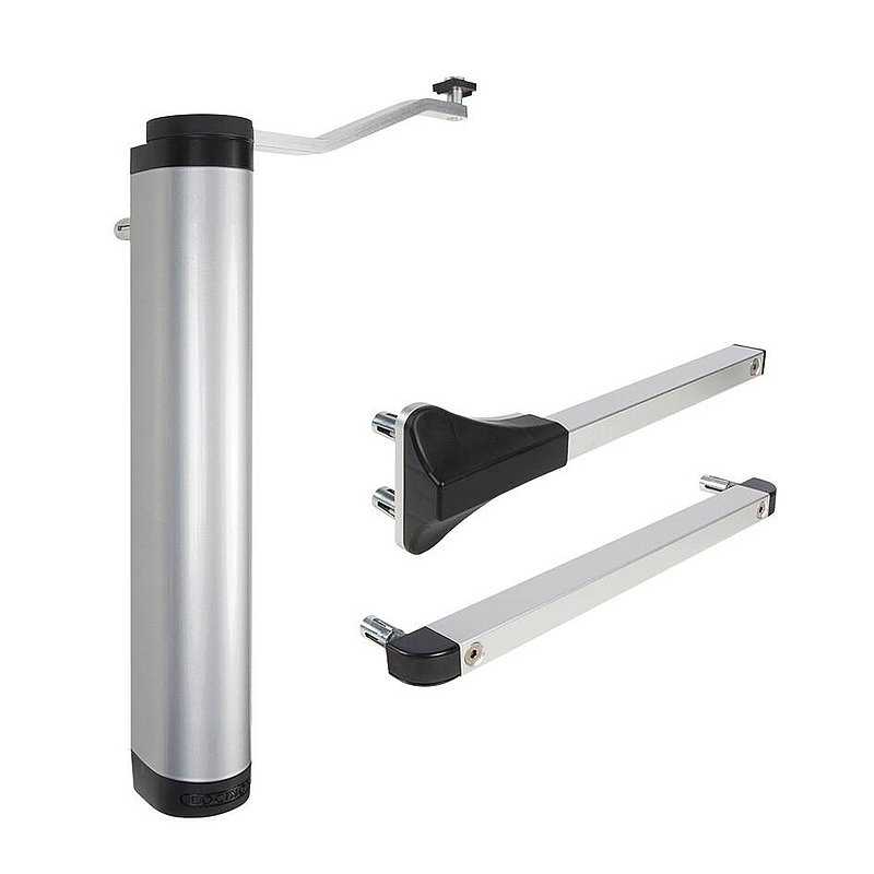 Kraftvoller, hydraulischer allround-Torschließer für 90° und 180° Bänder, VERTICLOSE-2, Farbe silber