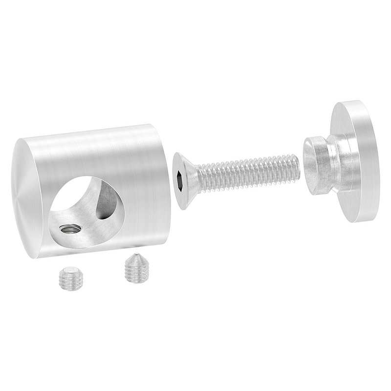 Querstabhalter für geraden Anschluss, 16,2mm Bohrung, V4A