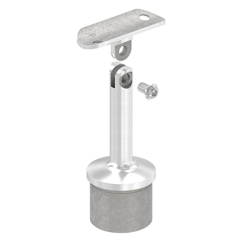 Rohrabschlussstopfen mit Gelenk und Platte, für 42,4x2,0mm, V2A