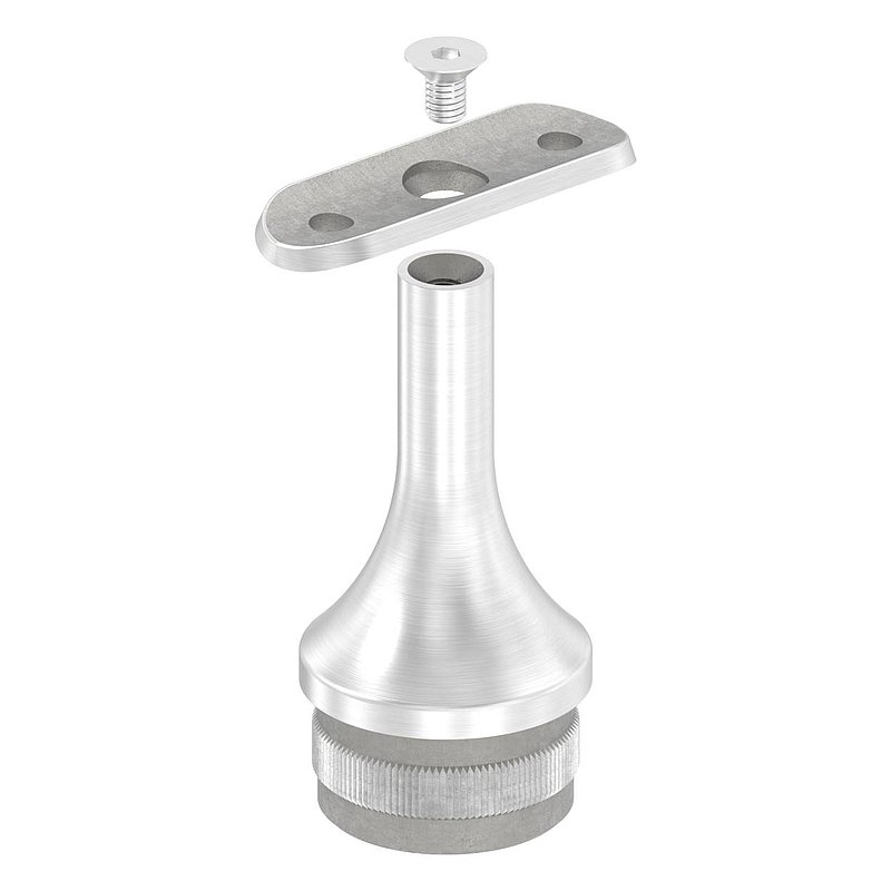 Tube end plug for tube 42.4x2.0mm, handrail connection plate: 42.4mm, AISI304