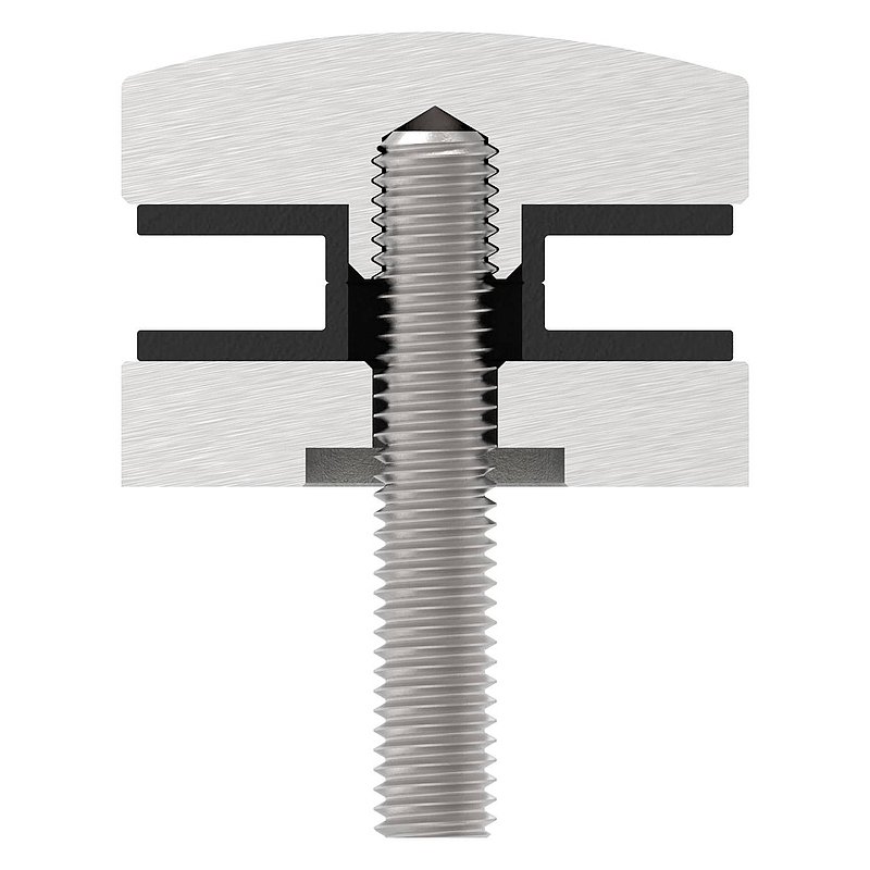 Upper part of 40mm glass point holder, AISI304