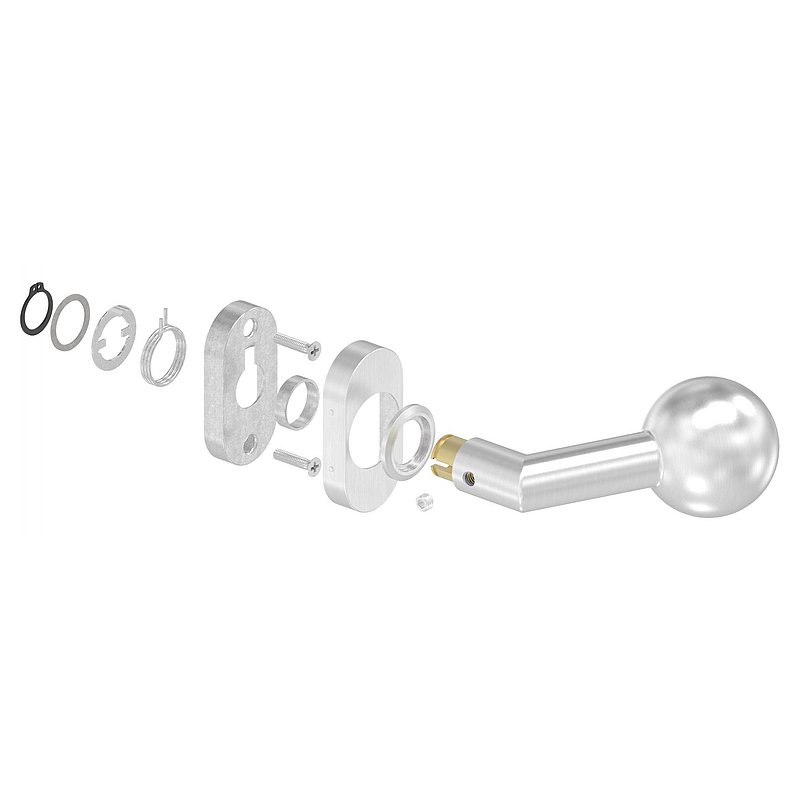 Bouton de porte, Ø 50mm, pivotant, V2A