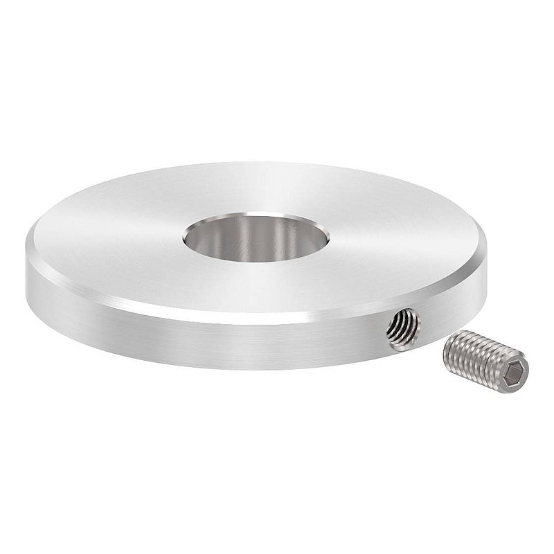 Cover disc 40x5mm, with round grinding and chamfer, bore 12.3mm, AISI304
