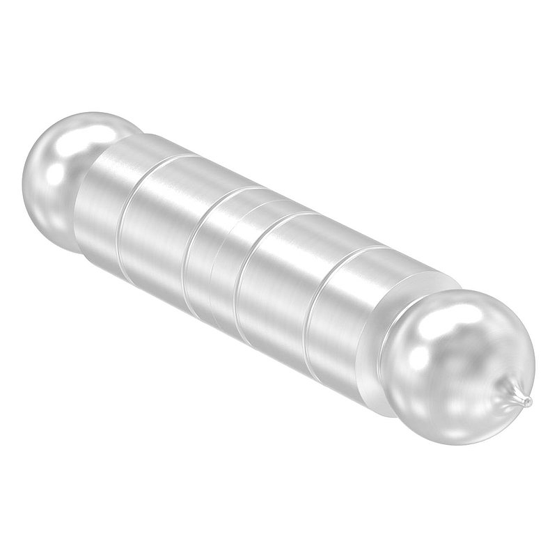 Weld-on strap with fixed pin, smooth, 24mm, AISI304