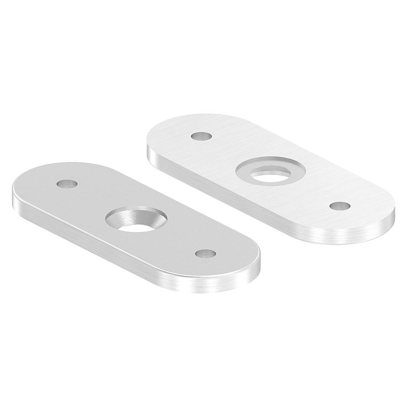 Handrail connection plate, flat, for riveting, AISI304