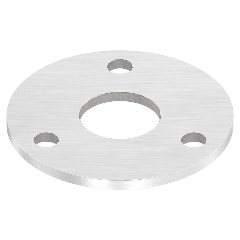 Plaque d'ancrage Ø 120x6mm, avec ponçage longitudinal, V4A