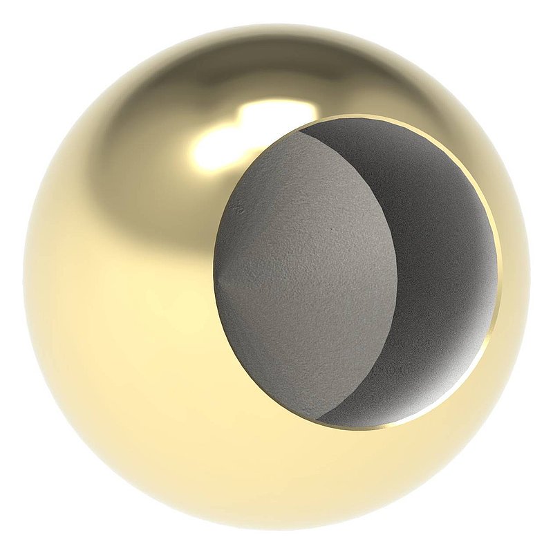 Boule laiton pleine Ø 20mm avec trou borgne Ø 12,2mm