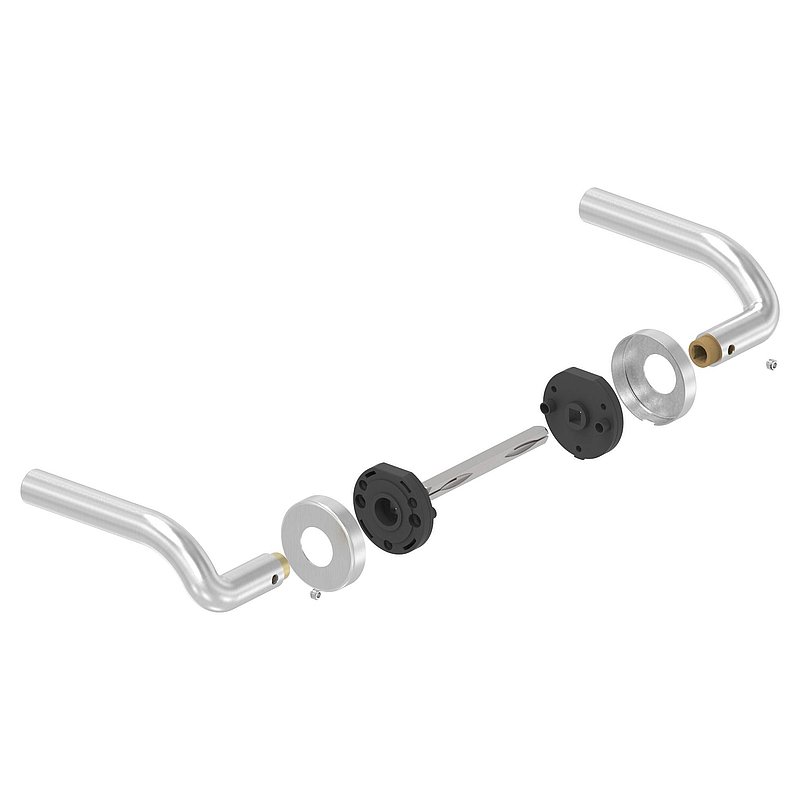 Paire de poignée de porte, pivotante, V2A