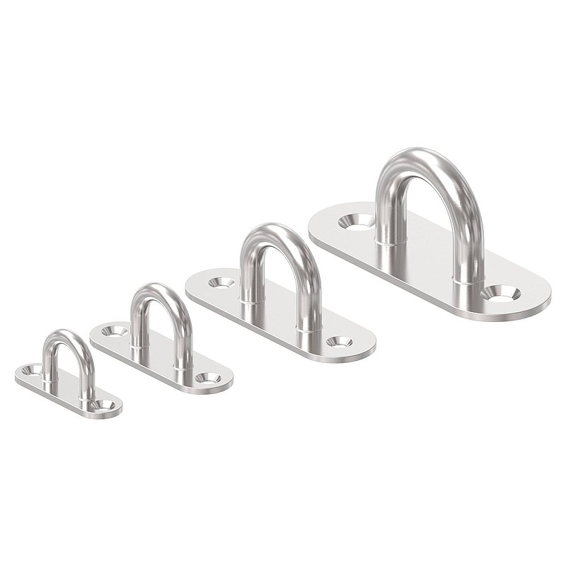 Fixing eyelet with oval plate AISI316
