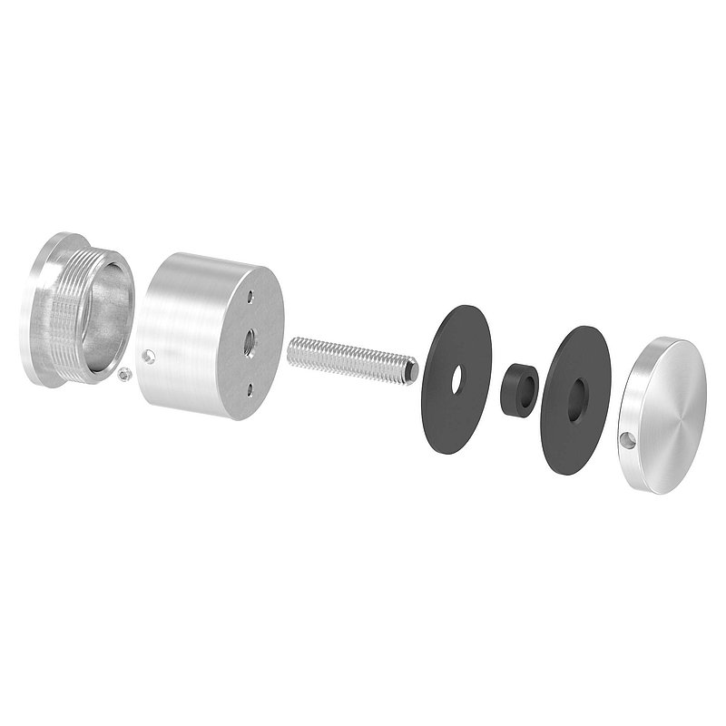 Point de fixation 52mm, plat, réglable, V2A