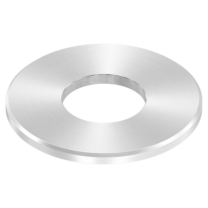 Plaque d'ancrage Ø 100x6mm, avec ponçage circulaire et chanfrein, V2A