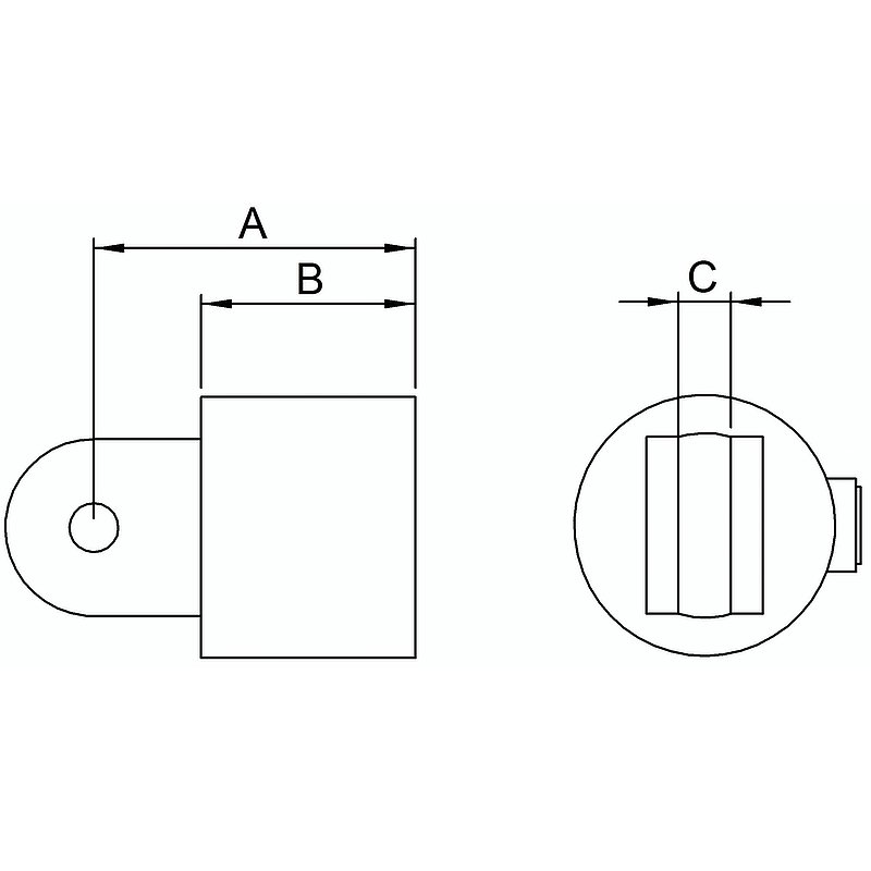 Embout simple femelle, pour tube Ø 26,9mm
