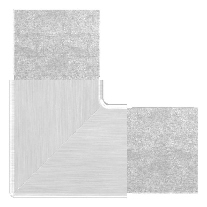 Raccord angle, vertical, pour tube à fond de gorge 40x40mm, V2A