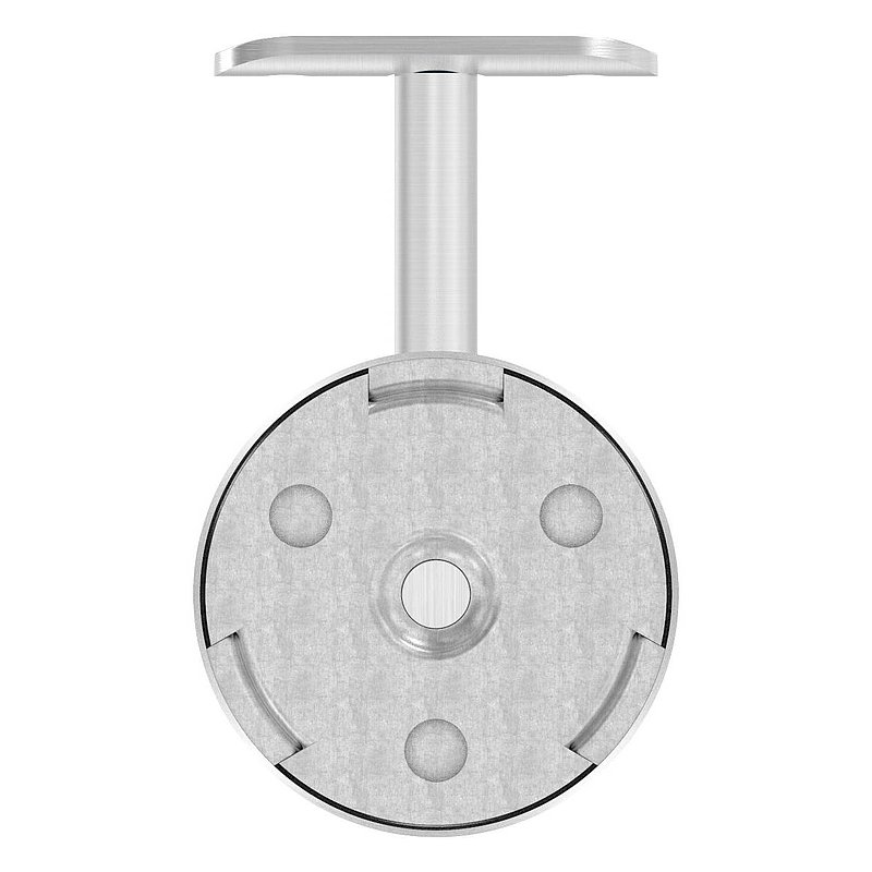 Handrail bracket with handrail connection plate and cover rosette (round plate and bracket welded),