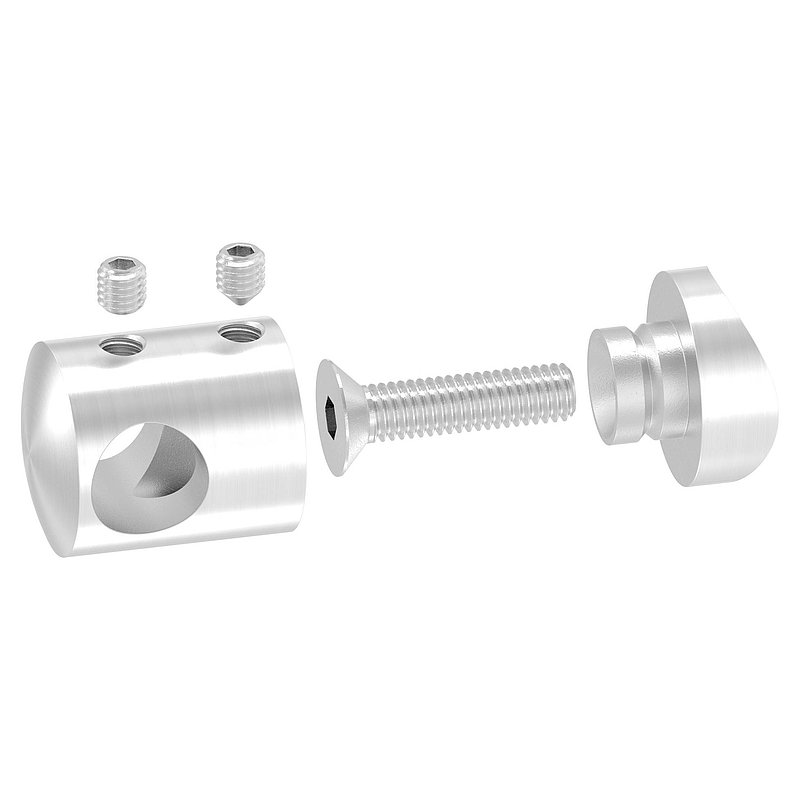 Querstabhalter für 33,7mm Rohr, 12,2mm Bohrung, V2A