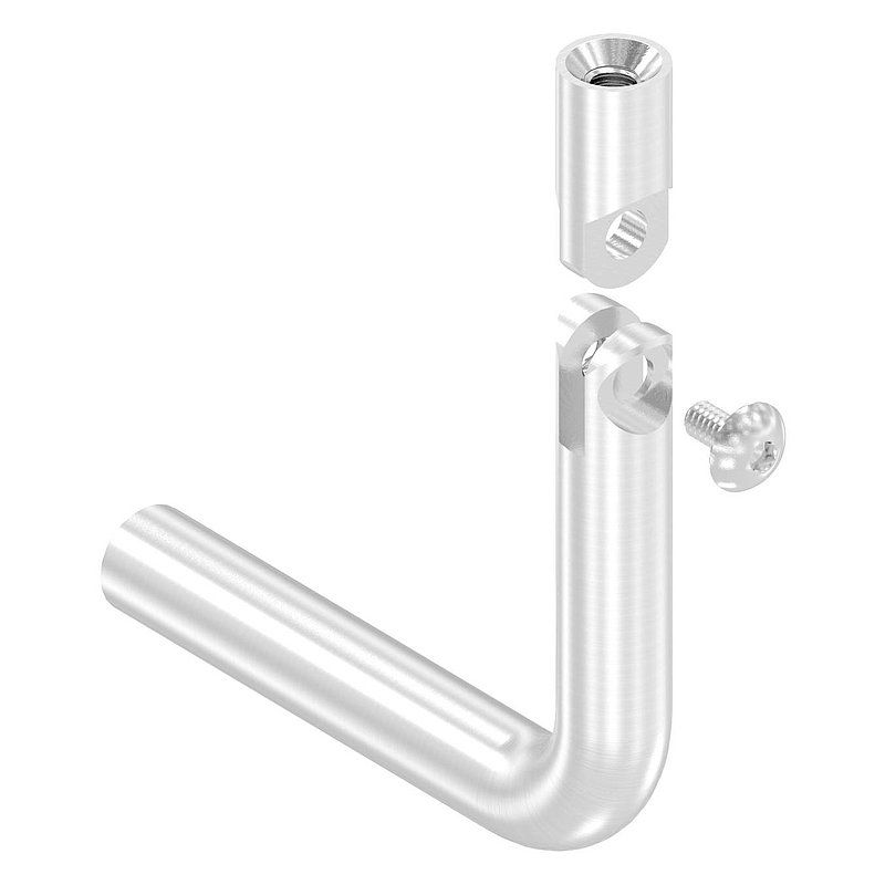 Bügel Ø 12mm, mit Gelenk, 90° gebogen, V2A