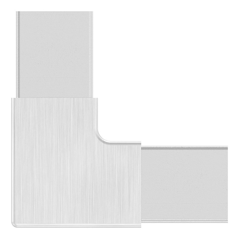 Corner connector for square clamping profile 20x20x1.25 mm, AISI304