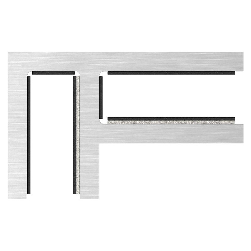 Glasverbinder 90°, für Glas 12 - 12,76mm, V4A