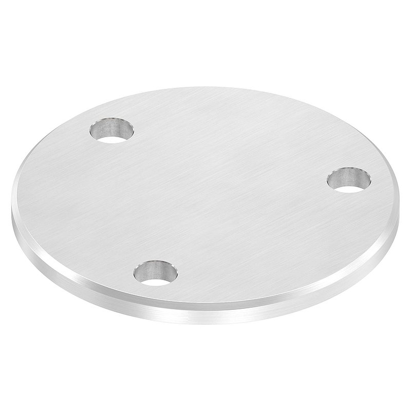 Anchor plate Ø 100x6mm, with longitudinal grinding and chamfer, AISI304