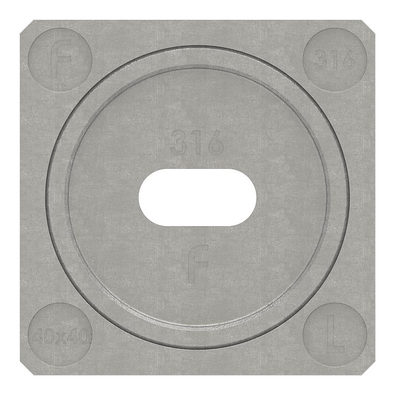 Wall mounting for 40x40mm square groove, left, AISI316