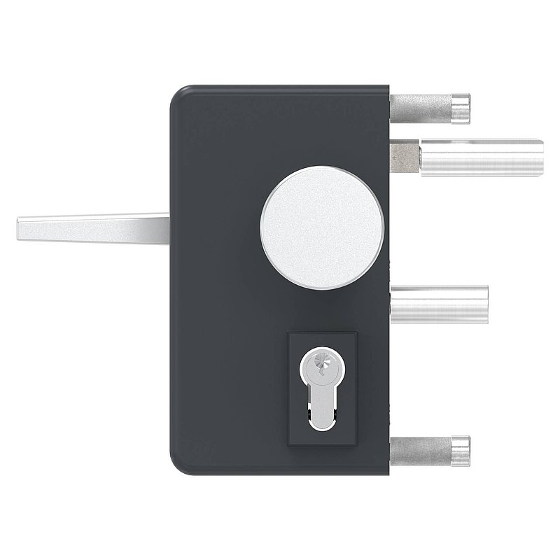 grille gate lock GTS 2 with anti-panic function for tube thickness 40-60mm, housing RAL 7016