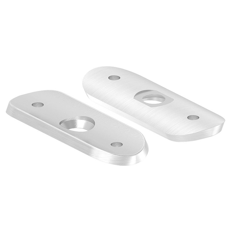 Handrail connection plate, 48.3 mm, for riveting, AISI304
