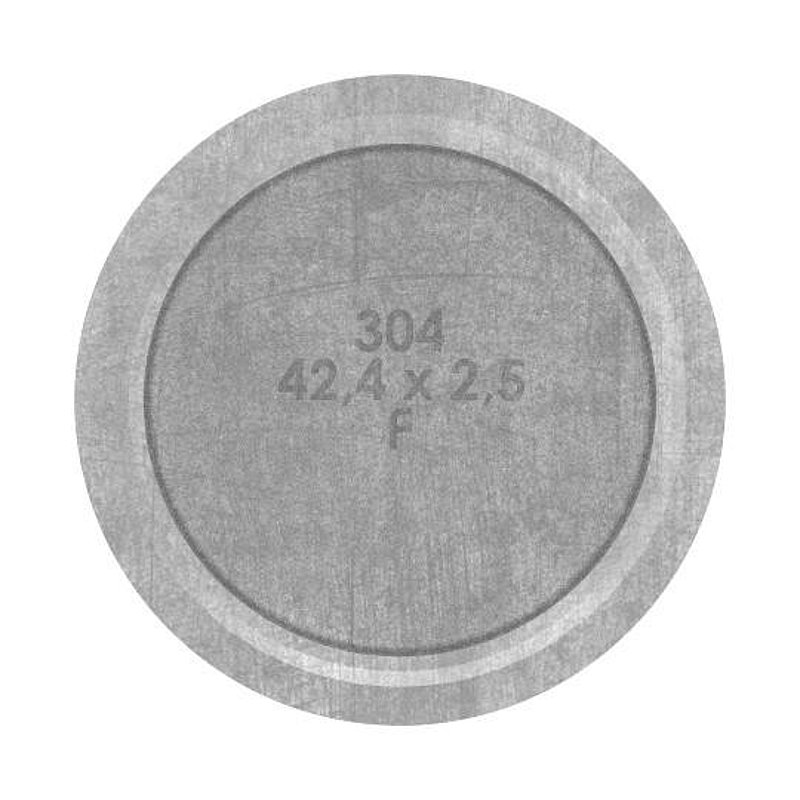 Rohrabschlussstopfen mit Stift für Rohr 42,4x2,5mm, V2A